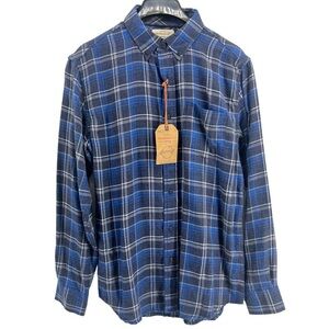 Weatherproof Vintage Luxe Flannel NWT Slim Fit Blue Button Down Shirt Sm 10372